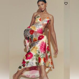 reformation poppies silk dress - maxi occasion dress